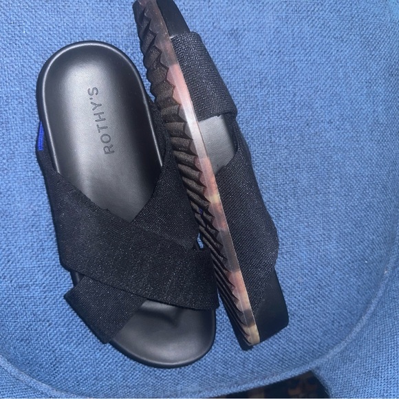 Rothy’s Weekend Black Slides Sandals 7 - Picture 7 of 7